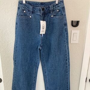 NEW Cider Denim High Waist Wide Leg SMALL